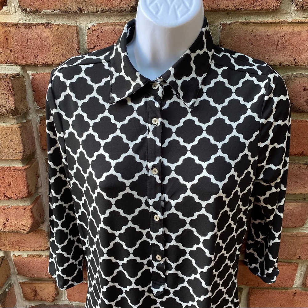 Max Studio Black & White 3/4 Sleeve Dress XS - Picture 2 of 6